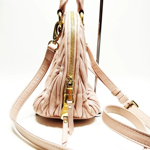 Authentic Miu Miu Matelasse Pink Leather Hand Bag mon780-111025 - Picture 4 of 16